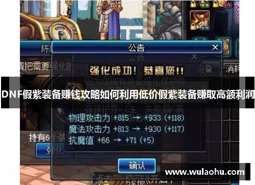 DNF假紫装备赚钱攻略如何利用低价假紫装备赚取高额利润
